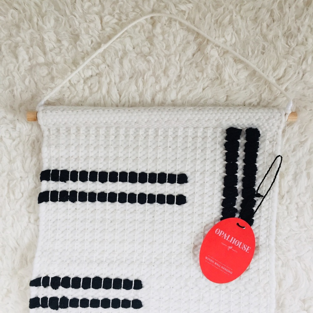 Opalhouse White Black Woven Wall Hanging NWT 12x18 - Picture 5 of 7
